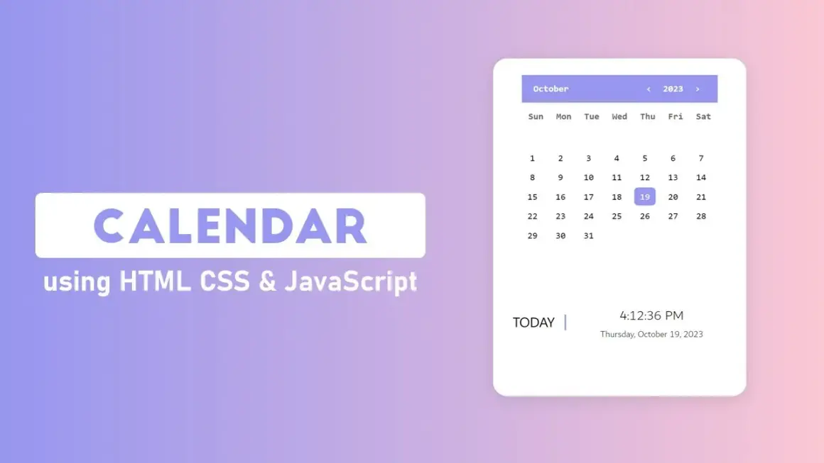 Kalendarz w HTML, CSS, JS: stwórz interaktywną wersję krok po kroku