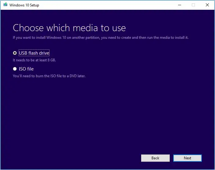 Media Creation Tool screenshot