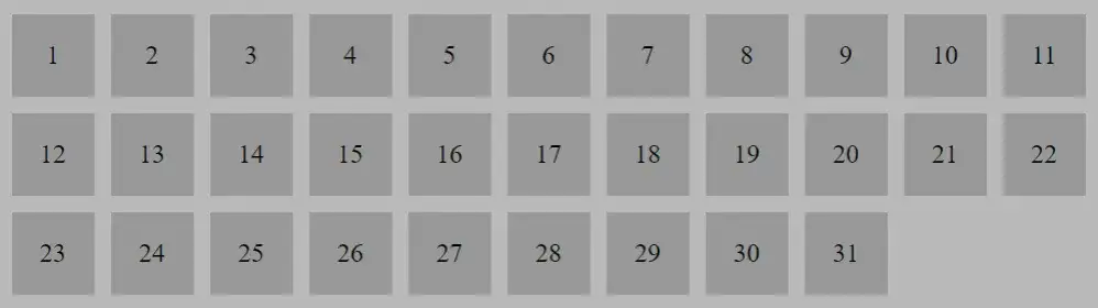 struktura html kalendarza