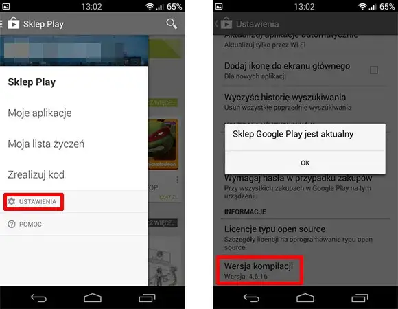 aktualizacja aplikacji google play android instrukcja