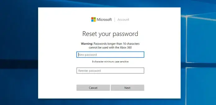 Microsoft resetowanie hasła strona