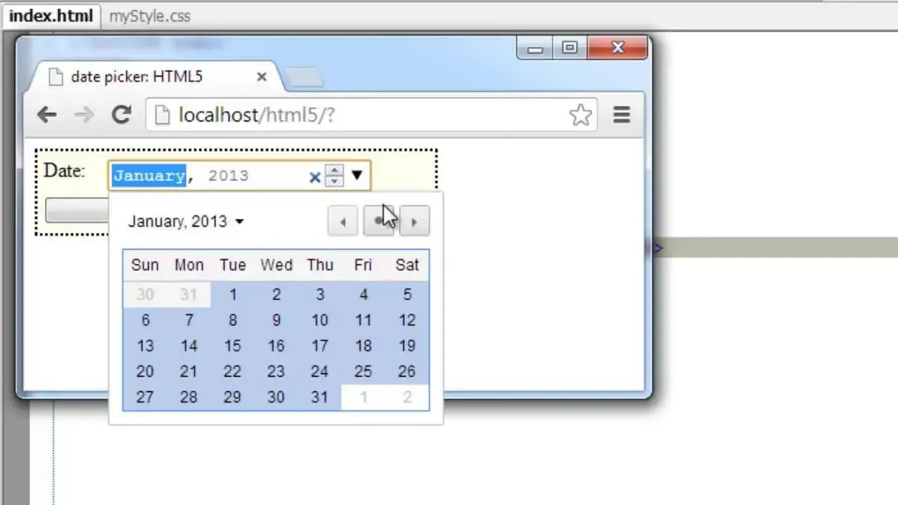 input type date html5 przykład