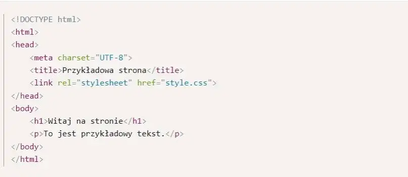 Przykład kodu HTML ze stylem inline