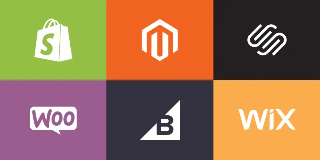 Logotypy platform SaaS e-commerce: Shoper, IdoSell, AtomStore, Shopify